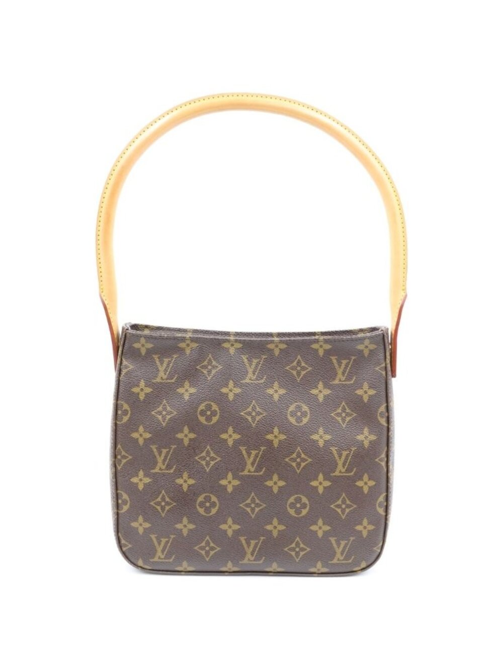 Louis Vuitton Monogram Looping MM Handbag Bag Brown Leather Gold
